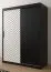 Armoire Mulhacen 18, Couleur : Noir mat / Blanc mat - Dimensions : 200 x 150 x 62 cm (h x l x p), avec cinq casiers et deux tringles à vêtements