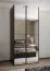 Penderie / Armoire à portes coulissantes / 6 étagères / 6 compartiments / 2 tringles à vêtements / 245,5 x 100 x 64 cm / 2 portes coulissantes / Couleur : Noir / Soft-Close