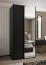 Penderie / Armoire à portes coulissantes / 245,5 x 100 x 64 cm / Couleur : Noir / Miroir / Soft-Close / 2 Barres de penderie / 2 Portes coulissantes / Miroir