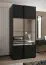 Penderie / armoire à portes coulissantes / 2 tringles à vêtements / 245,5 x 110 x 64 cm / 6 compartiments / miroir / Soft-Close / 2 portes coulissantes / Couleur : Noir