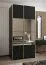 Penderie / Armoire à portes coulissantes / Couleur : Noir / 245,5 x 120 x 64 cm / 2 tringles à vêtements / 2 portes coulissantes / Soft-Close / Miroir / 6 compartiments