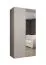 Armoire 1 porte miroir Korab 65 | Cachemire | Soft-close | Tringle à vêtements | 1 mètre de large | Poignées couleur cachemire | Portes battantes