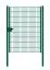 Portail en treillis métallique à 1 battant, largeur de passage : 134 cm, largeur totale avec poteaux : 146 cm, Finition: Revêtement vert, Hauteur: 183 cm