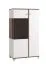 Vitrine 2 portes élégante | Chêne Flagstaff & Blanc brillant | 6 compartiments | 143 x 78,5 x 40 cm | Finition premium
