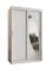 Armoire penderie Jorasses 06 blanche | 1 porte miroir | 120 cm large | 5 compartiments | 2 tringles | Portes coulissantes aluminium
