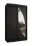 Penderie portes coulissantes noire Jorasses 07 | 1,2 m largeur | 5 casiers | miroir | 2 tringles | rails aluminium
