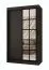 Armoire à portes coulissantes / Noir mat / 5 compartiments / 2 tringles / Finition haut de gamme / 120 x 62 x 200 cm / Armoire / Porte miroir / Design moderne