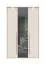 Armoire avec cadre LED Neiafu 61, une porte miroir, deux tringles à vêtements, système de fermeture en douceur, dimensions : 224 x 137 x 56 cm, six étagères