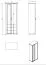 Armoire penderie Banat 18 avec porte miroir | Blanc/Blanc brillant/Chêne artisan | 194,5 x 75 x 41 cm | Barre extensible