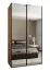 Armoire / Armoire à portes coulissantes | 245,5 x 120 x 64 cm | 2 tringles à vêtements | 2 portes coulissantes | 6 étagères | Fermeture en douceur | Couleur : chêne Artisan