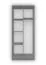 Armoire penderie Smolikas 54 | 192 x 80 x 50 cm | Blanc / Chêne Sonoma | 2 portes | 5 étagères | poignées violettes