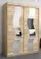 Armoire portes coulissantes avec miroir | Hacho 03 | Chêne Sonoma | 200 x 150 x 62 cm | Rangement optimisé