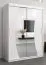 150 cm de large Armoire à portes coulissantes avec 5 casiers et 2 portes | Couleur: Blanc | Laminée Abbildung