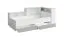 Lit enfant/ado Ithaka 02 | 2 tiroirs de lit | 6 compartiments | 90 x 200 cm | Blanc/Gris | Rangement optimisé
