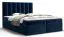 Lit Boxspring moderne Pirin 15, Couleur : Bleu - Surface de couchage : 180 x 200 cm (l x L), avec grand espace de rangement