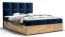 Lit boxspring Pilio 55 | Design moderne bleu & chêne Golden Craft | 160 x 200 cm | Matelas H3 | Rangements intégrés