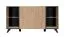 Commode à six compartiments Nordkapp 08, couleur : Hickory Jackson / noir - dimensions : 82 x 160 x 40 cm (h x l x p), avec suffisamment d'espace de rangement