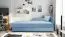 Lit de jour Lobatos 78 bleu | Tête de lit droite | Coffre de rangement | Canapé-lit à ressorts Bonell | 80 x 195 cm | Coussins inclus