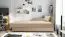 Lit de jour contemporain avec coussins | Beige | Tête de lit à droite | Couchage 80 x 195 cm | Ressorts Bonell