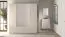 Armoire large Petkula 23 | 2 portes miroir | Beige clair | Design lamelles moderne | 2 m de large | 2 tiroirs | Soft-Close