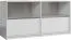 Commode Alwiru 01, couleur : pin blanc / gris - 75 x 142 x 44 cm (h x l x p)