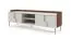 Meuble bas TV / Couleur : Cachemire / Noyer Alba / 4 portes battantes / 4 compartiments / 160 x 42 x 51 cm / Fonction Push-to-open / Tableau TV / Pieds : métal