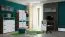 Chambre des jeunes - étagère suspendue / étagère murale Michael 04, couleur : chêne brun / gris / bleu - 32 x 100 x 19 cm (H x L x P)