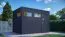 Abri de jardin Basel 03 avec plancher, abri de jardin en Anthracite - en éléments de 19 mm, surface au sol : 7,89 m², toit plat