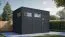 Abri de jardin Basel 03 avec plancher, abri de jardin en Anthracite - en éléments de 19 mm, surface au sol : 7,89 m², toit plat