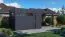 Abri de jardin Basel 03 avec plancher et toit rapporté, abri de jardin en anthracite - en éléments de 19 mm, Surface au sol : 13,08 m², Toit plat