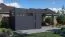 Abri de jardin Basel 03 avec plancher et toit rapporté, abri de jardin en anthracite - en éléments de 19 mm, Surface au sol : 13,08 m², Toit plat
