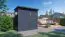 Abri de jardin Kiel 01 avec plancher, abri de jardin, Anthracite - en éléments de 19 mm, surface au sol : 2,60 m², toit plat