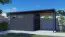 Abri de jardin Kiel 03 avec toit rapporté, plancher inclus, abri de jardin en Anthracite - en éléments de 19 mm, Surface au sol : 13,08 m², Toit plat