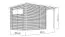 Abri de jardin Menden 04 avec toit rapporté, naturel - Abri de jardin en éléments de 18 mm, surface au sol : 9,49 m², toit à une pente, double porte en bois massif
