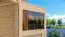 Abri de jardin Menden 04 avec toit rapporté, naturel - Abri de jardin en éléments de 18 mm, surface au sol : 9,49 m², toit à une pente, double porte en bois massif