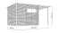 Abri de jardin Menden 04 avec toit rapporté, naturel - Abri de jardin en éléments de 18 mm, surface au sol : 9,49 m², toit à une pente, double porte en bois massif