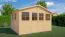 Abri de jardin avec beaucoup d'espace de rangement Freital 02, naturel, 3,5 x 3,5 mètres, abri de jardin avec Toit à deux versants, construction en éléments, 2 fenêtres ouvrantes