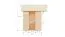 Stand de vente / Kiosque / Plancher inclus / Naturel / Surface : 3,19 m² / Maisonnette de vente / Toit à deux pentes / Rêve de soleil 01 / Porte en bois massif encadrée