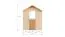 Stand de vente / Kiosque / Plancher inclus / Naturel / Surface : 3,19 m² / Maisonnette de vente / Toit à deux pentes / Rêve de soleil 01 / Porte en bois massif encadrée