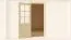 Porte simple pour abris de jardin 44 mm, dimensions : 870 x 1958 mm, charnière de porte à gauche