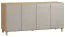Commode design Nanez 04 | Chêne / Gris | 78 x 160 x 47 cm | Rangement pratique et moderne