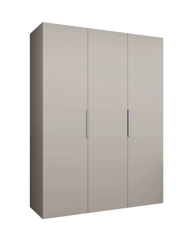 Armoire penderie 1,5 m Korab 21 | 3 portes soft-close | Cachemire | Poignées couleur cachemire | 2 tringles