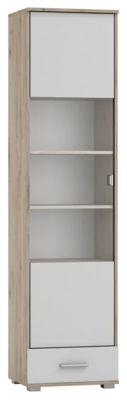 Vitrine Kavieng 25 | Chêne / Blanc | 200 x 50 x 40 cm | Design moderne et fonctionnel