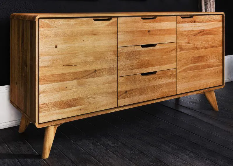 Commode Timaru 13 | Chêne sauvage massif huilé | 63 x 134 x 40 cm | Design haut de gamme
