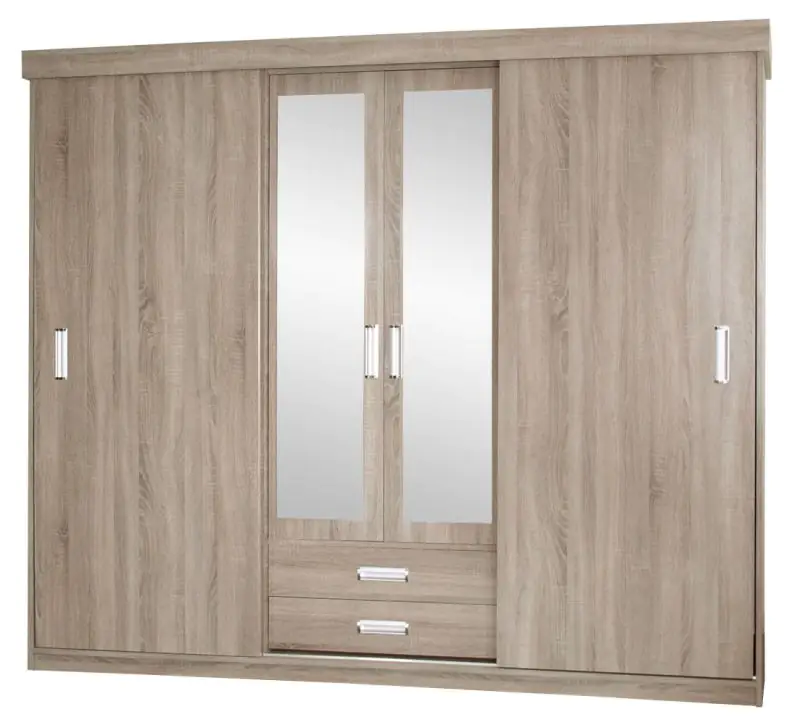 Armoire à portes coulissantes / armoire Kikori 13, couleur : chêne Sonoma - Dimensions : 210 x 210 x 62 cm (H x L x P)