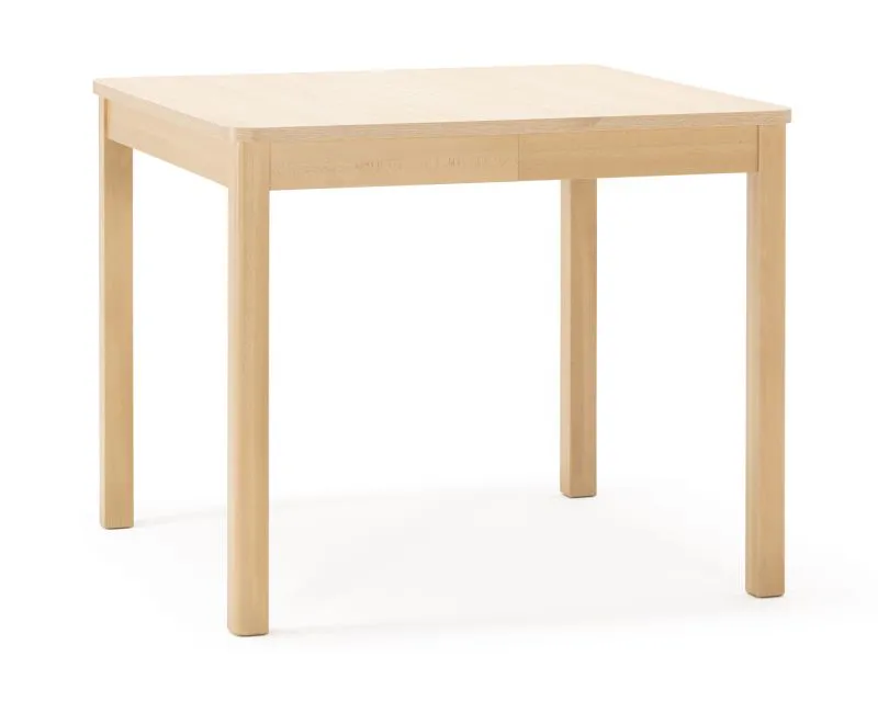 Table de salle à manger / Couleur : Hêtre / Aspect naturel / Carrée / Extensible jusqu'à 130 cm / Dimensions : 90 x 90 cm / Forme simple & légère / Pour les petites cuisines