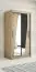 Armoire à portes coulissantes / Penderie Guajara 01 avec miroir, Couleur : Chêne de Sonoma - Dimensions : 200 x 100 x 62 cm (H x L x P)