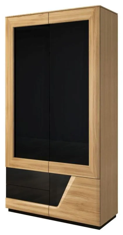 Armoire 3-portes, Couleur: Chêne / Noir 192x102x60 cm Abbildung