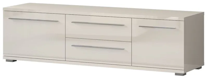 Meuble TV Garim 31 | Beige brillant | 46 x 165 x 45 cm | 2 portes, 2 tiroirs, Soft Close
