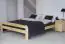 Lit futon / lit en bois de pin massif naturel A11, avec sommier à lattes - dimension 160 x 200 cm